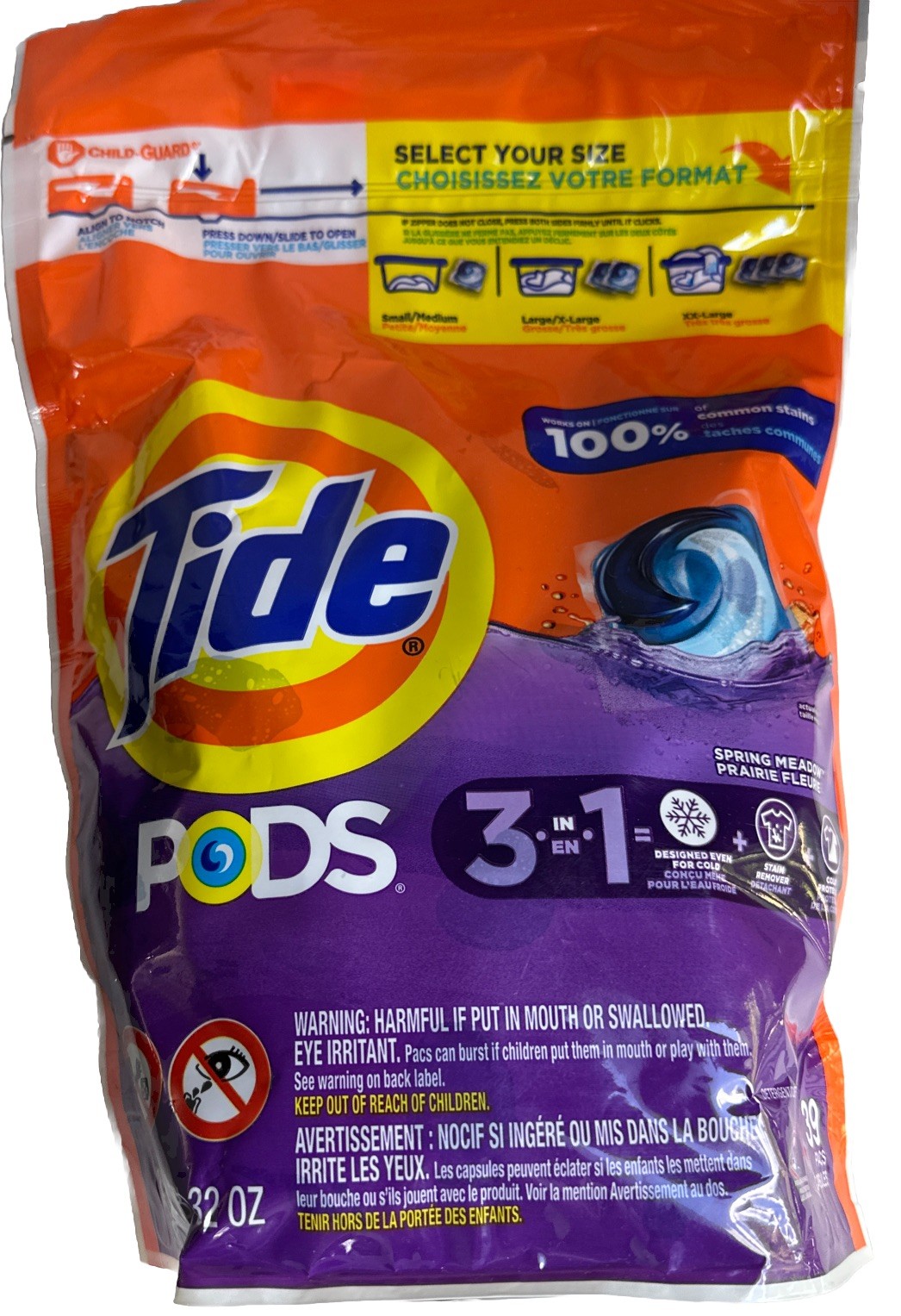 Tide Pods 3 in 1 Laundry Detergent Spring Meadow 39 Pacs (2 lbs)