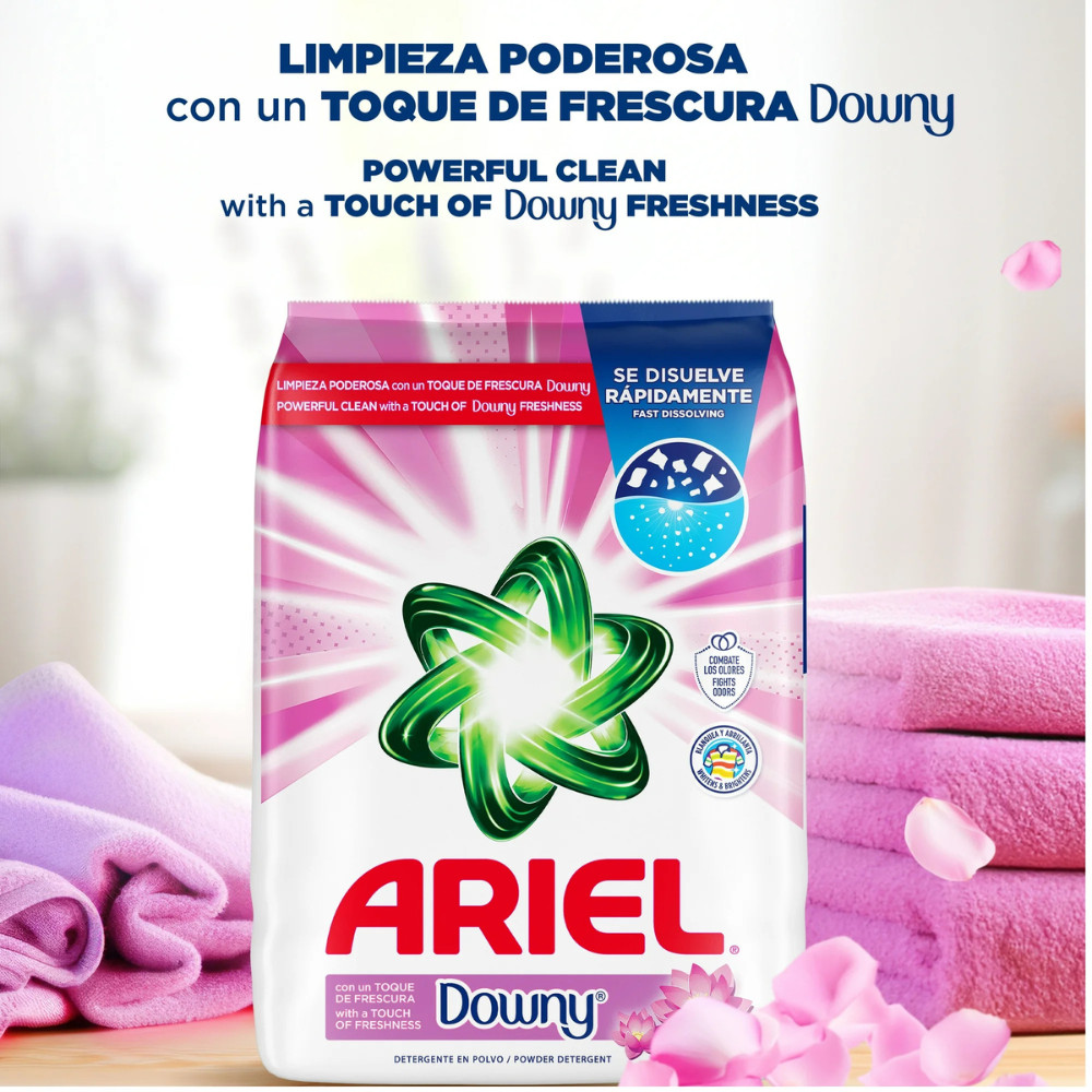 Ariel Laundry Detergent Powder With a Touch of Downy Freshness, 60 Loads, 2 Pack