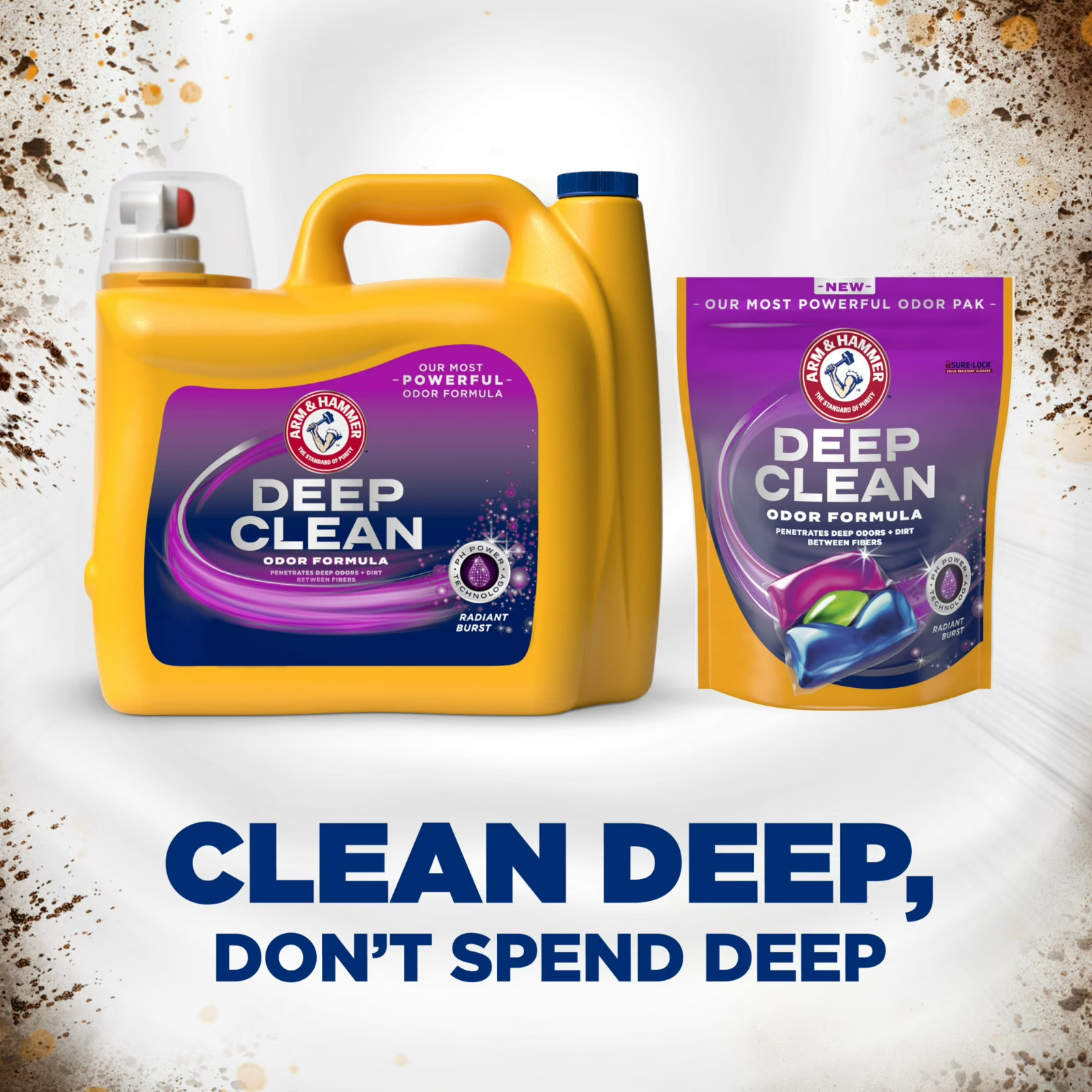 ARM & HAMMER Laundry Detergent Radiant Burst 150 fl oz 100 Loads-Free Shipping