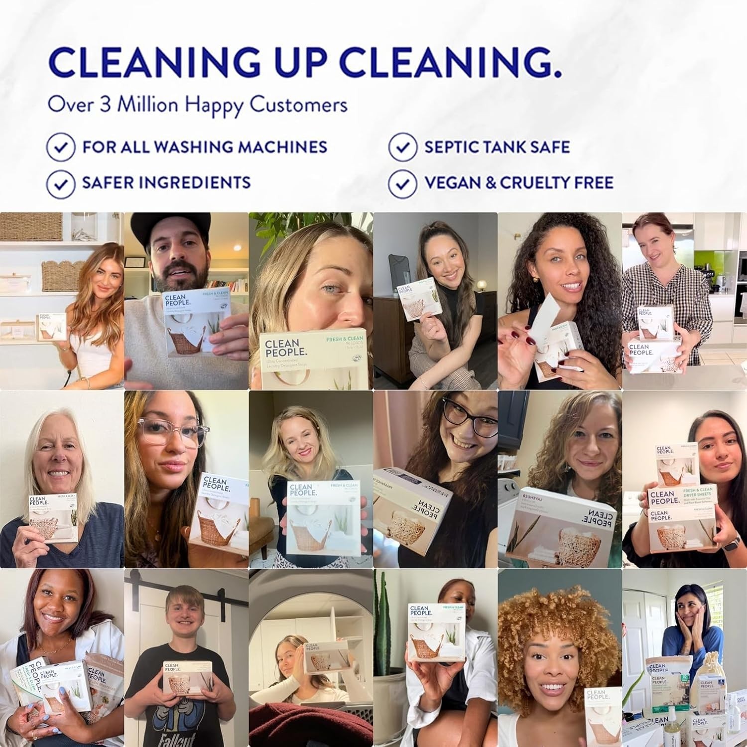 Clean People Laundry Detergent Sheets – Recyclable Packaging, Hypoallergenic, St