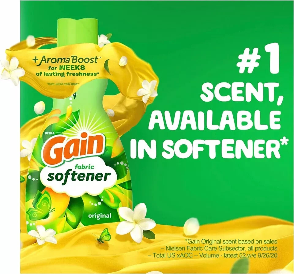 Gain Fabric Softener Original Scent 140 fl oz 190 Loads HE Compatible Pack of 1