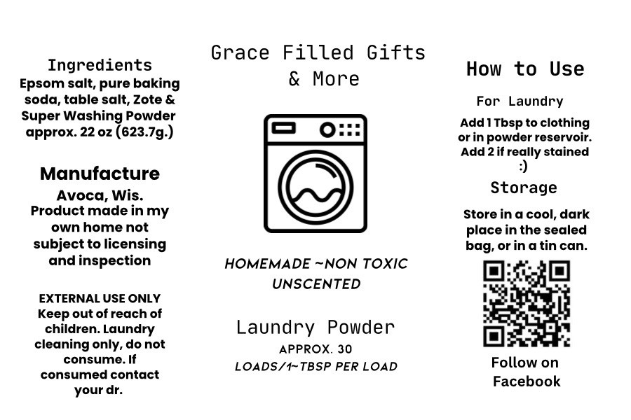 Homemade Powdered Laundry Detergent, Non-Toxic Natural Ingredients