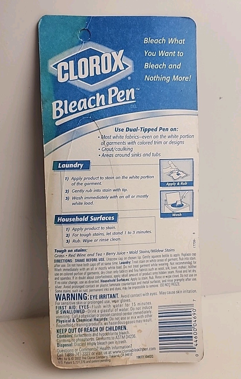 Clorox Bleach Pen DUAL TIP 2oz 56g NEW NIP