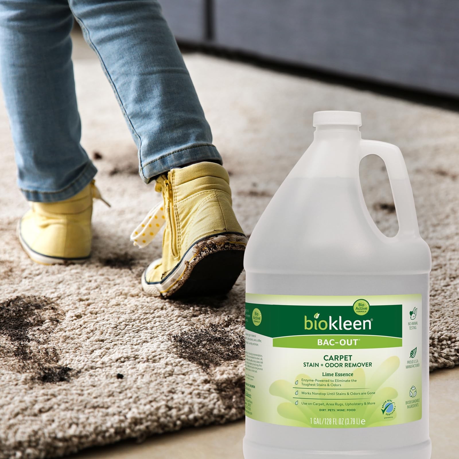 Biokleen Bac-Out Enzyme Cleaner and 128 Fl Oz (Pack of 1), Stain+odor Remover
