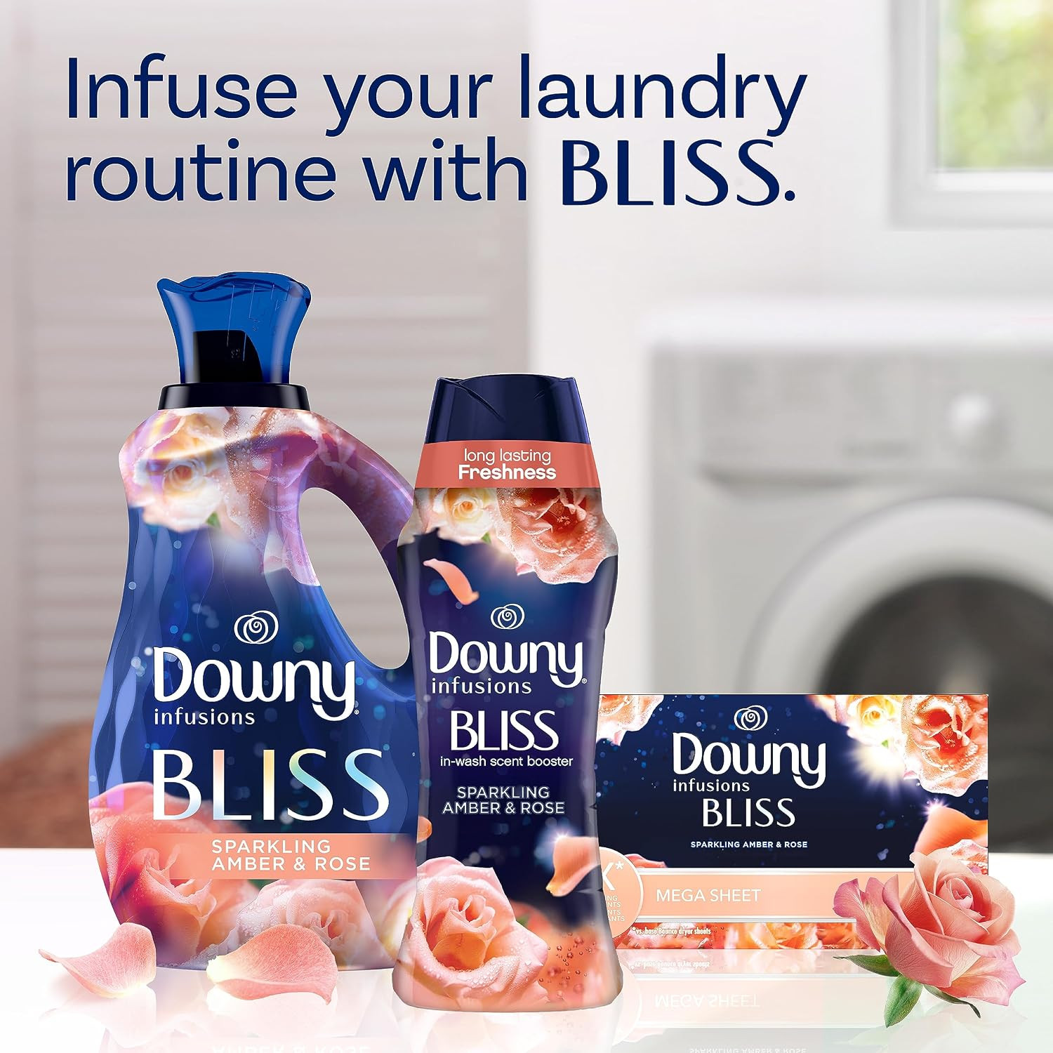 Downy Infusions In-Wash Laundry Scent Booster Beads, BLISS, Sparkling Amber and