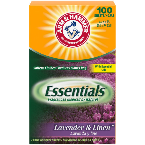 Arm & Hammer Fabric Softener Dryer Sheets, Lavender & Linen Scent, 100 Count
