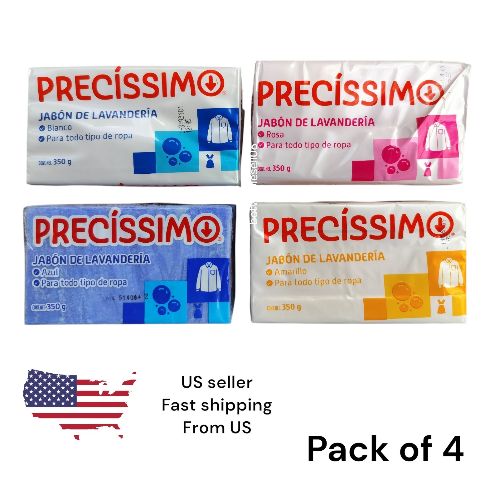 Pack De 4 Jabónes de Barra para Lavar Mix🧼/ Bundle of 4 Laundry Soap Bar Mix 🧼