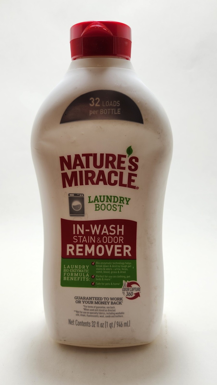 NATURE’S MIRACLE Laundry Boost In-Wash Stain & Odor Remover 32 oz.