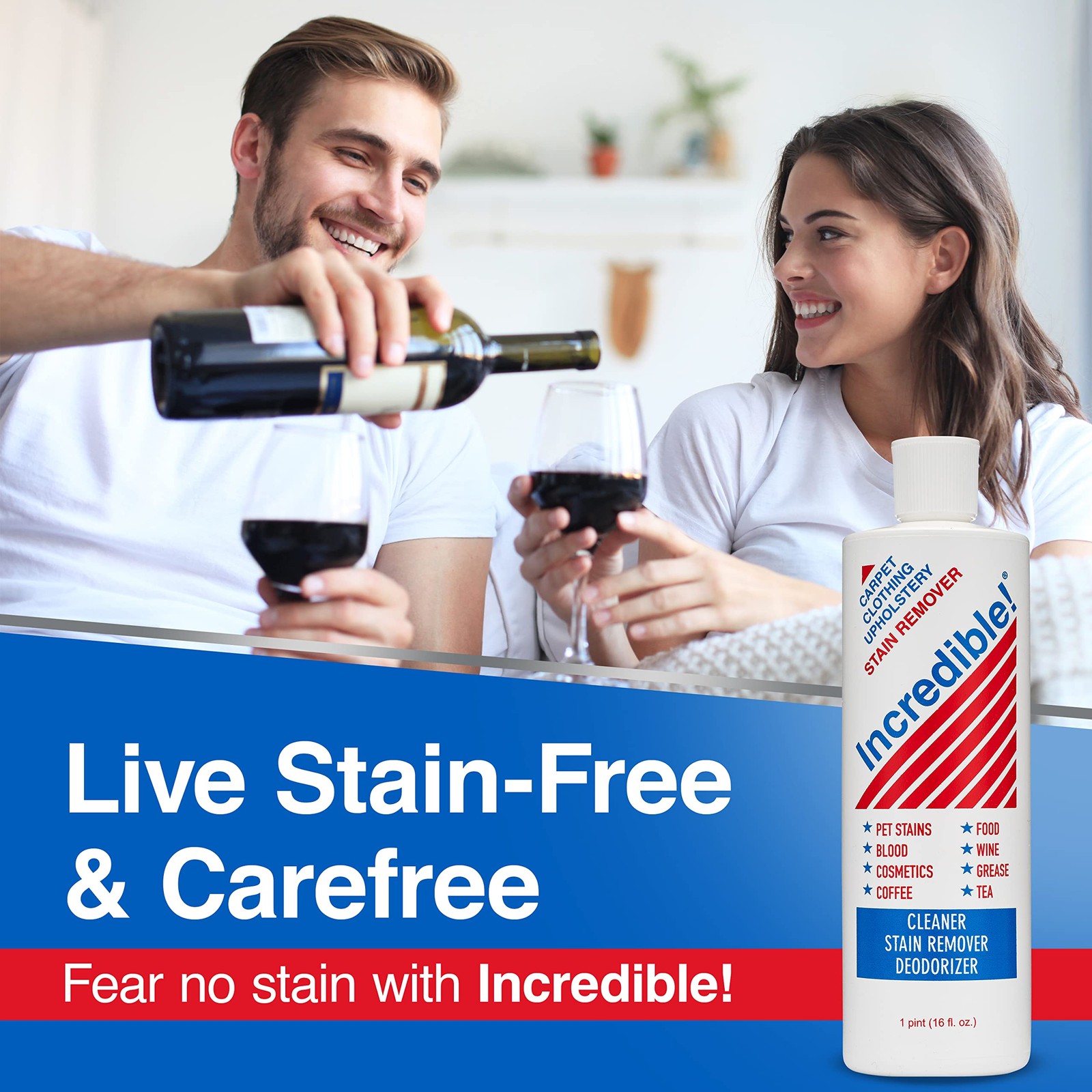 INCREDIBLE! Stain Remover – Commercial Pack Quantity, 16 Fl Oz (Pack of 6)