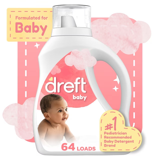 Dreft Baby Liquid Laundry Detergent, City Flower Baby Scent, 84 Fl Oz, 64 Loads