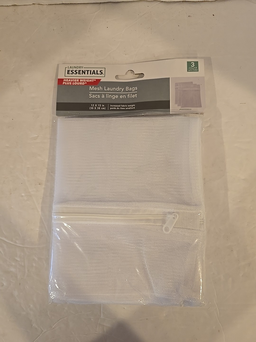 Essentials 3ct Zipper Mesh Laundry Bags 12″x15″