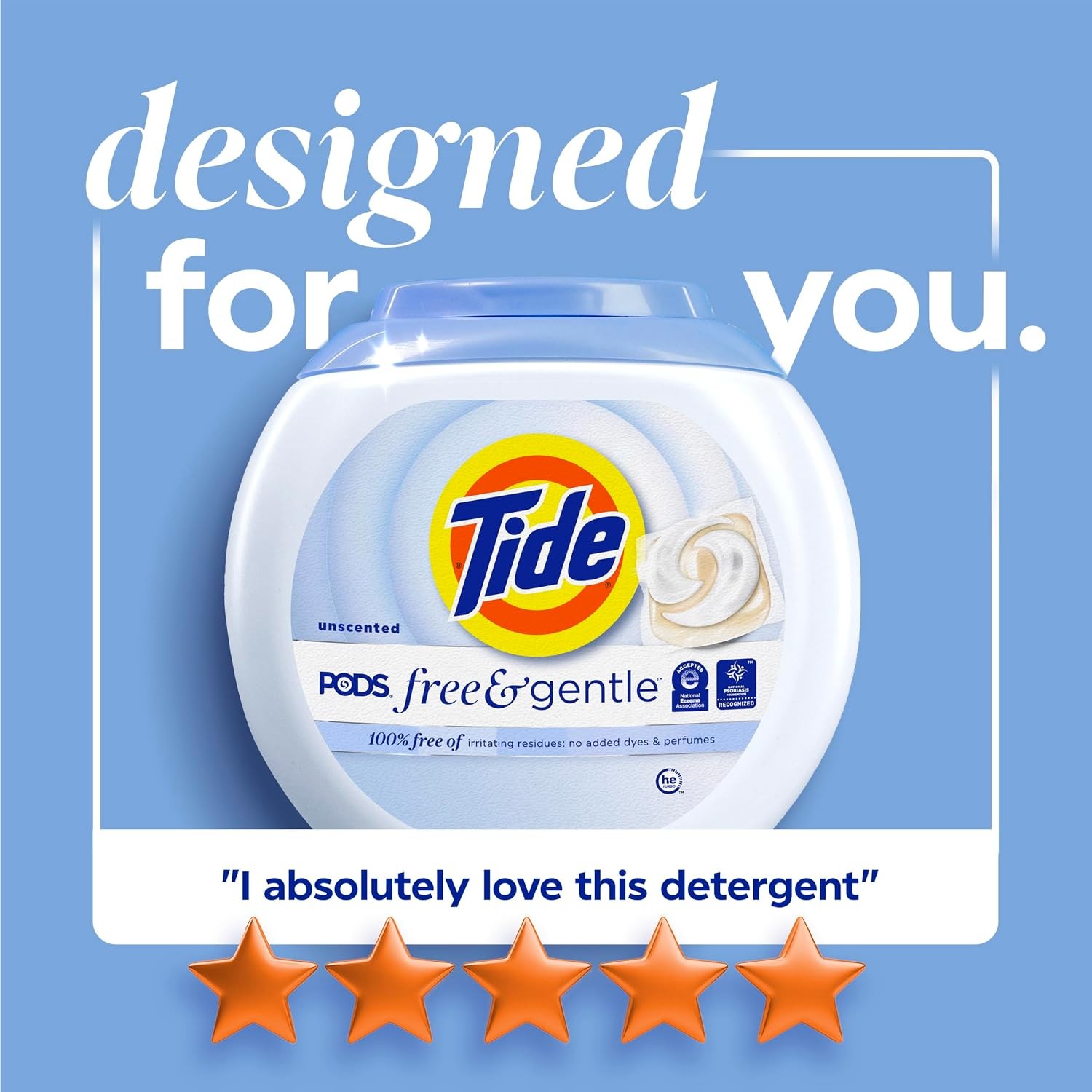 Tide, Pods Free and Gentle Laundry Detergent Soap Pacs, Tide Pods Laundry Deterg