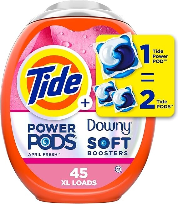 Tide Power PODs 2in1 Laundry Detergent Pacs with Downy Soft Boosters April Fresh