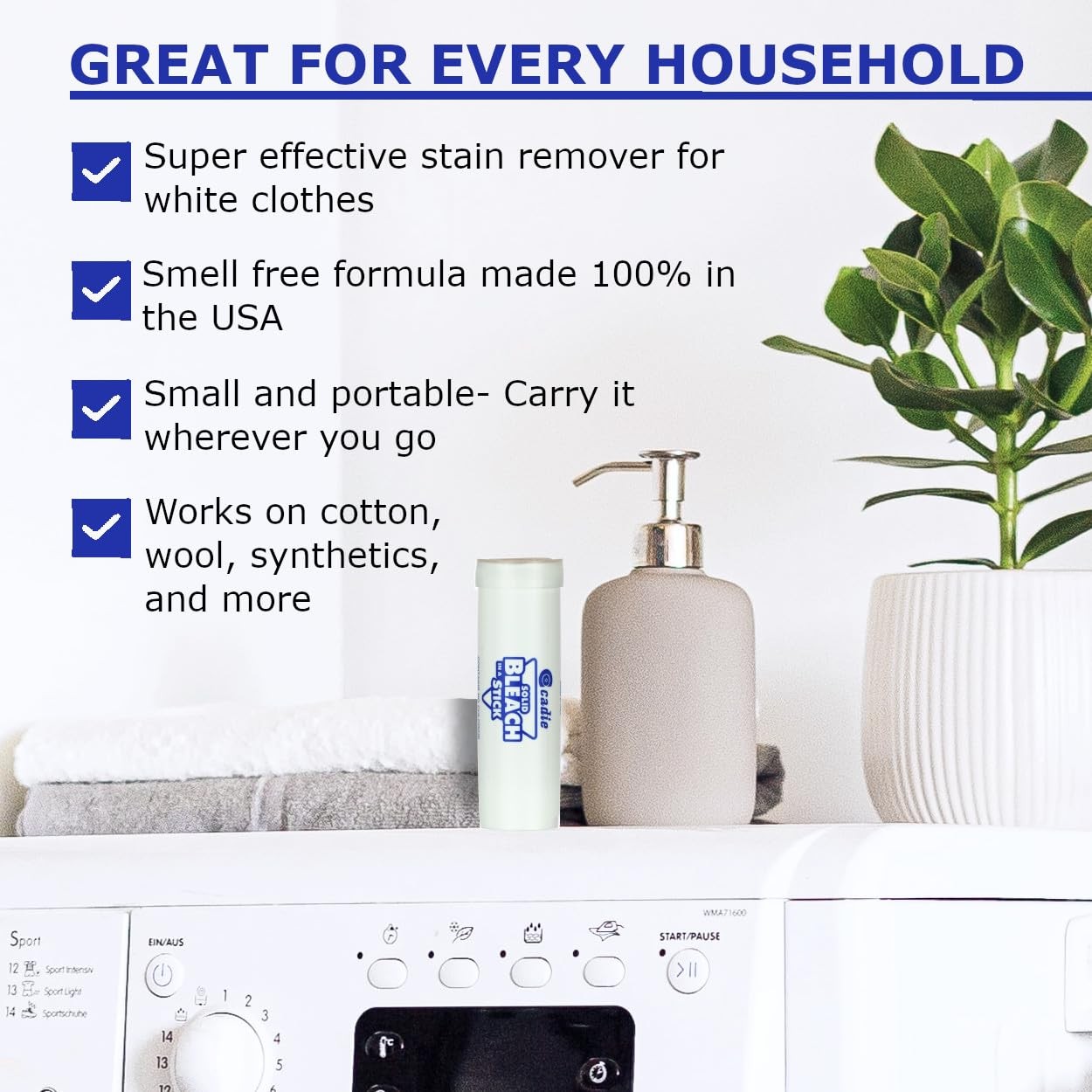 Solid Bleach in a Stick – Concentrated and Natural Stain Remover Solution for…