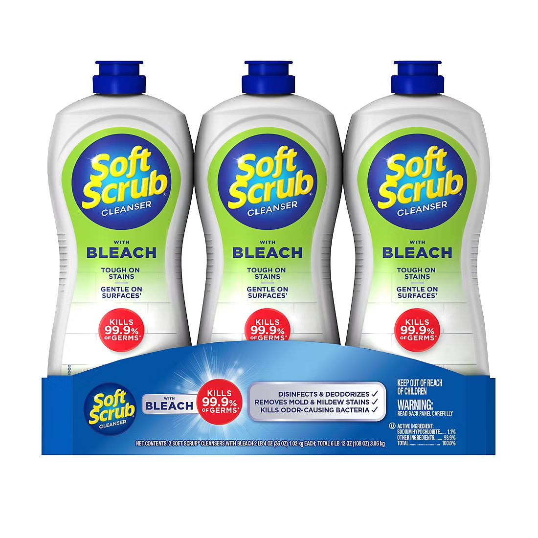 Soft Scrub Bleach Cleanser, 3 pk./36 oz.