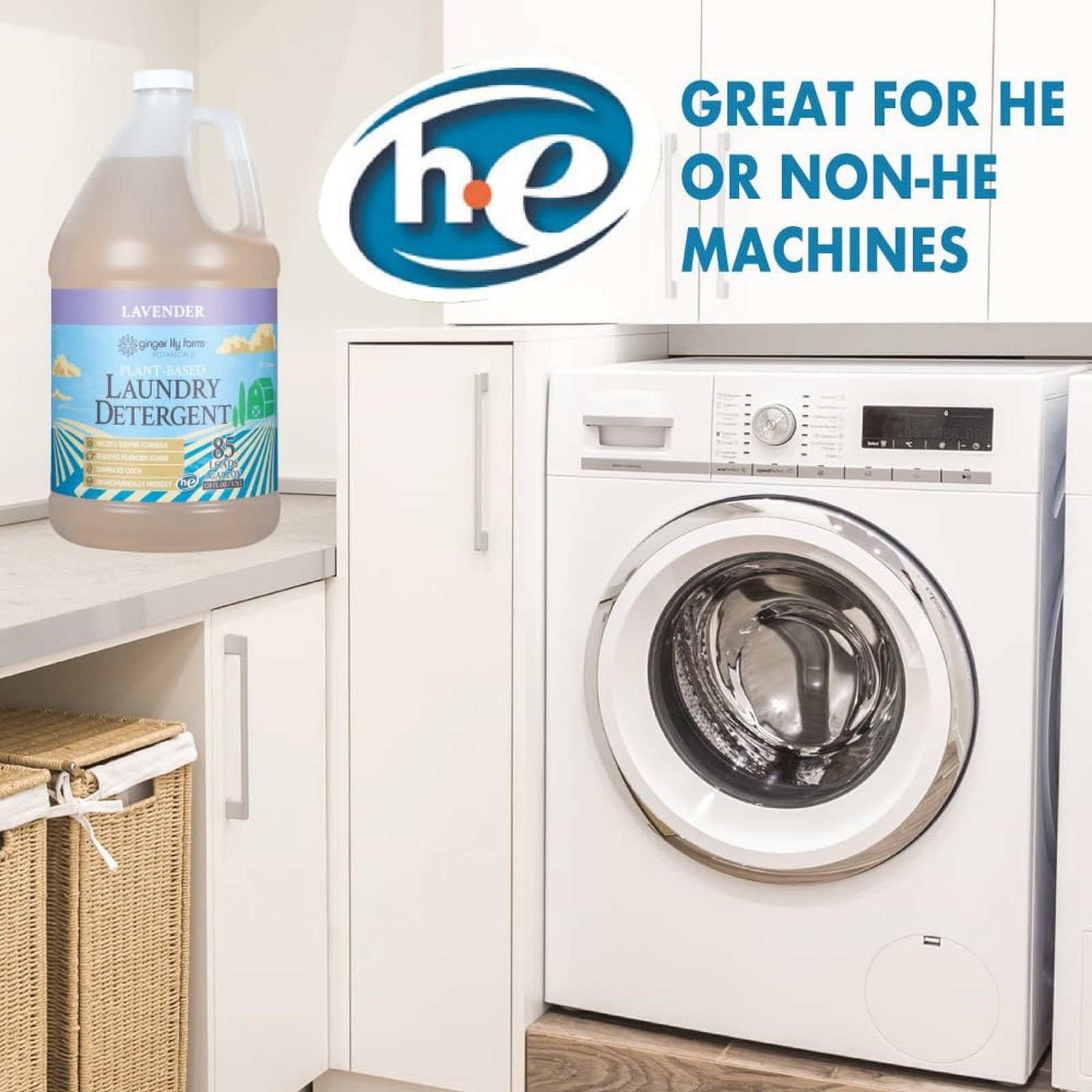 Liquid Laundry Detergent Plant-Based Lavender Concentrated Formula HE Compatible