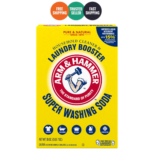 Arm & Hammer Super Washing Soda 55 oz Detergent Booster Household Cleaner
