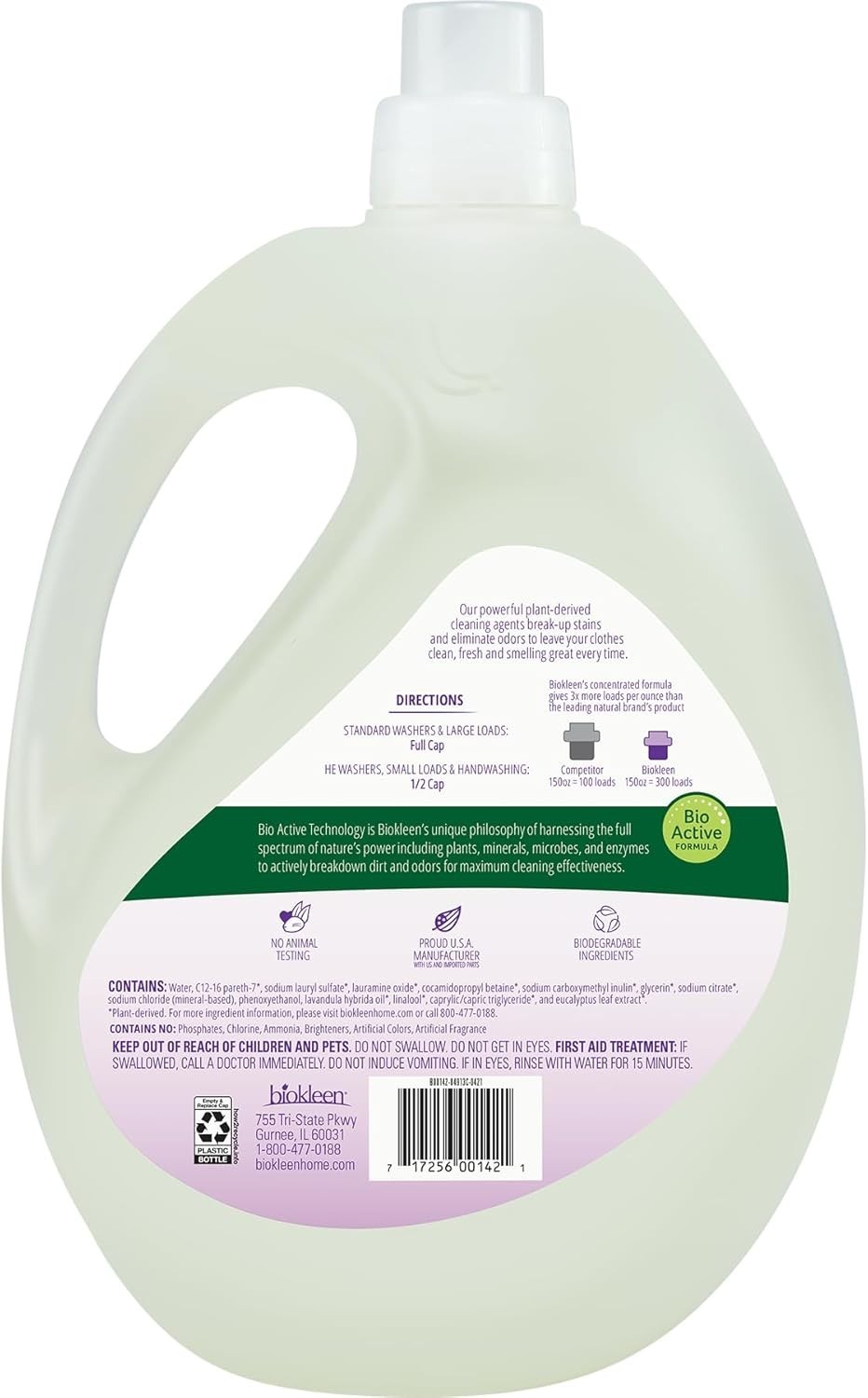 Gentle Laundry Detergent, 300 Loads – Eco-Friendly Liquid with Lavender Essence