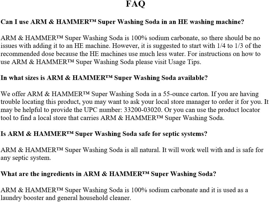 Super Washing Soda Household Cleaner and Laundry Booster, Versatile Natural H…