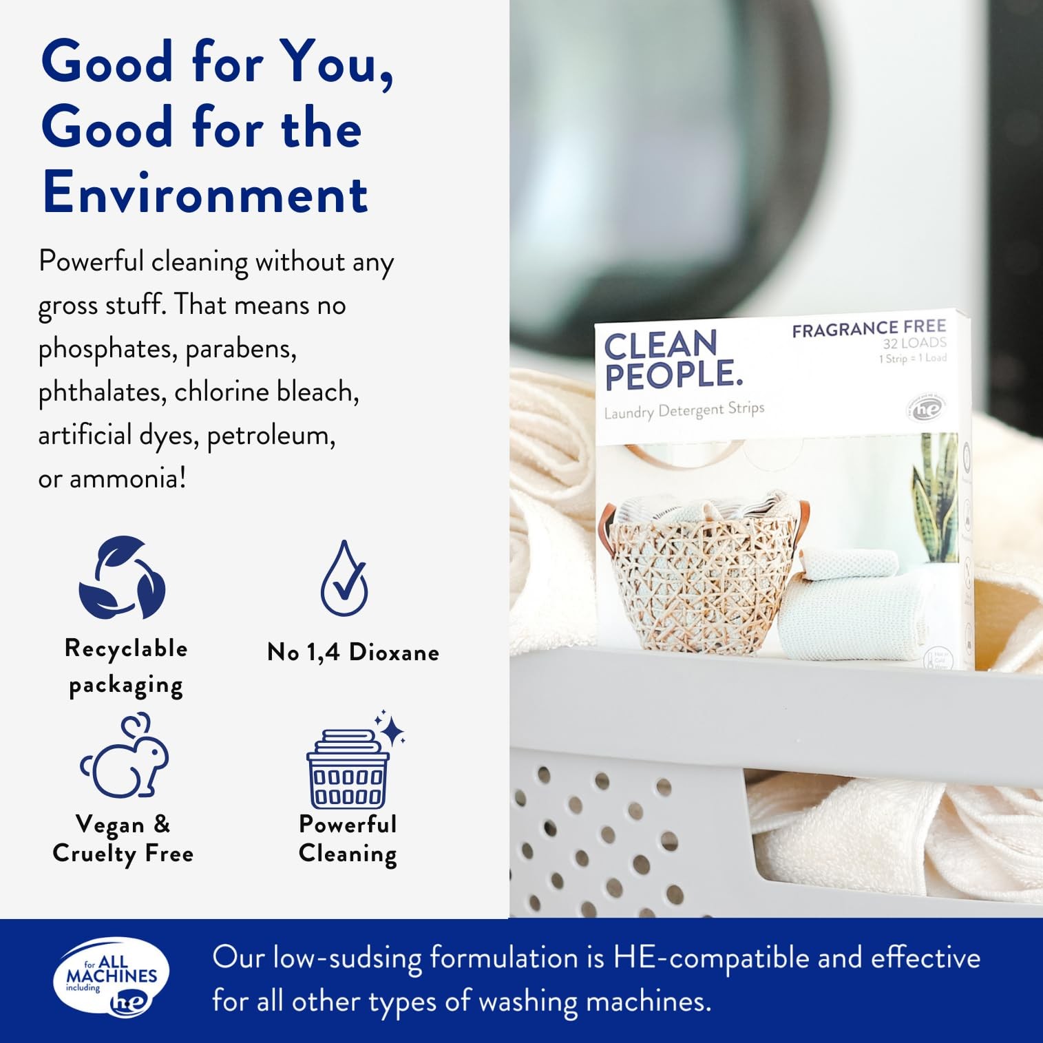 The Clean People Fragrance Free Laundry Detergent Sheets – Laundry Soap –