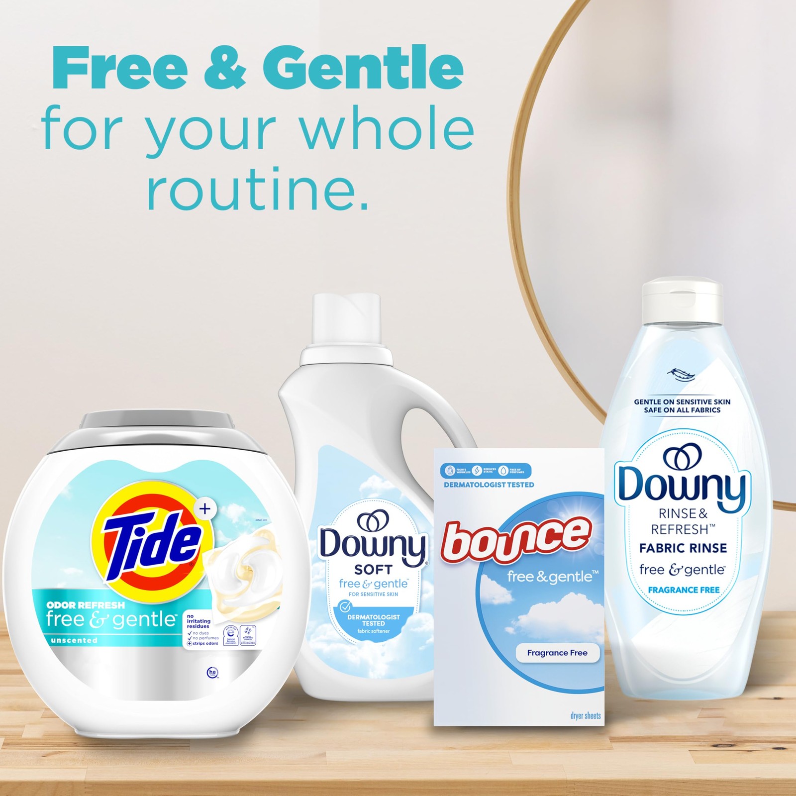 Tide PODS Free and Gentle Odor Refresh Laundry Detergent 45 Count (Pack of 1)