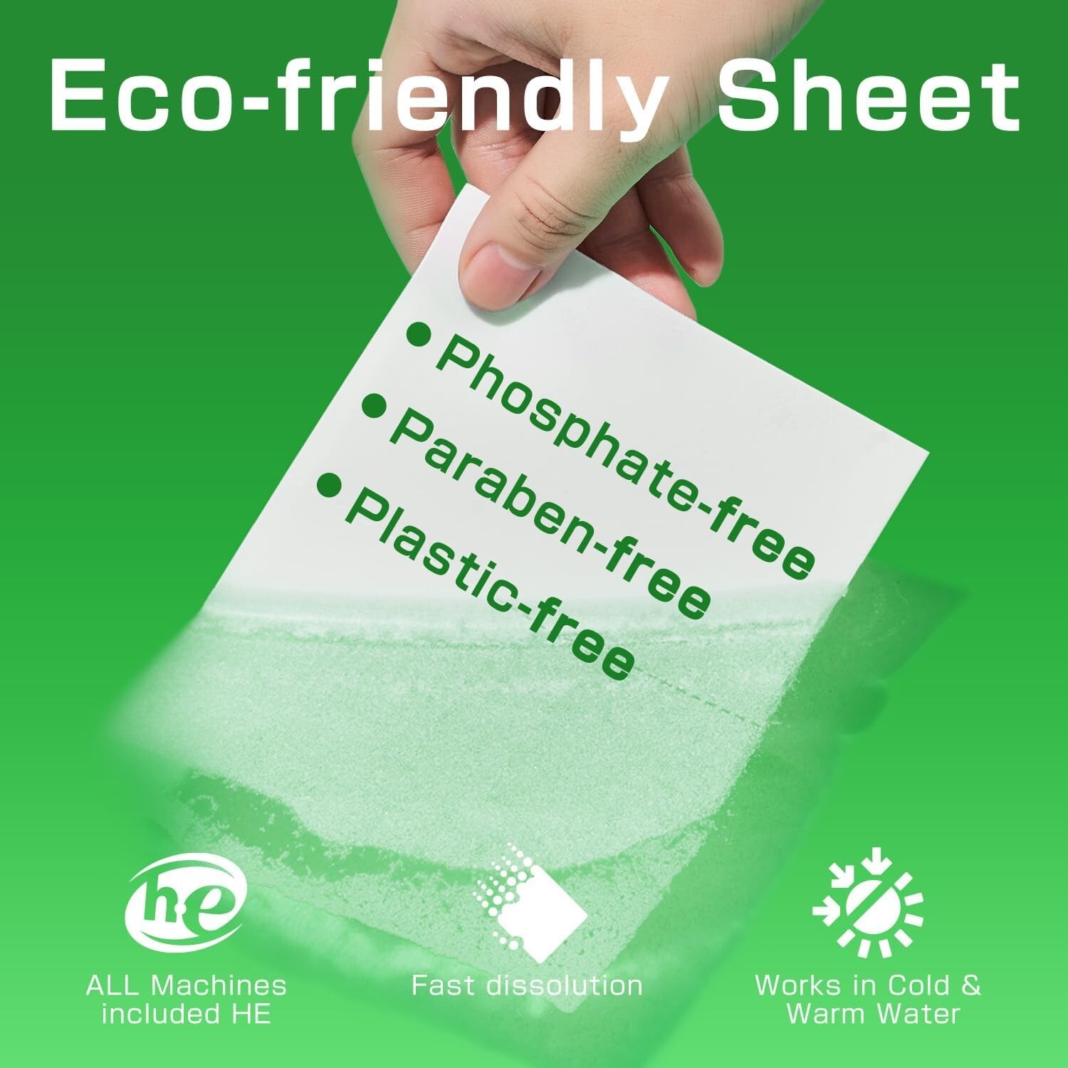 Plant-Based Unscented Laundry Detergent Sheets – 480 Loads, No Plastic Mess