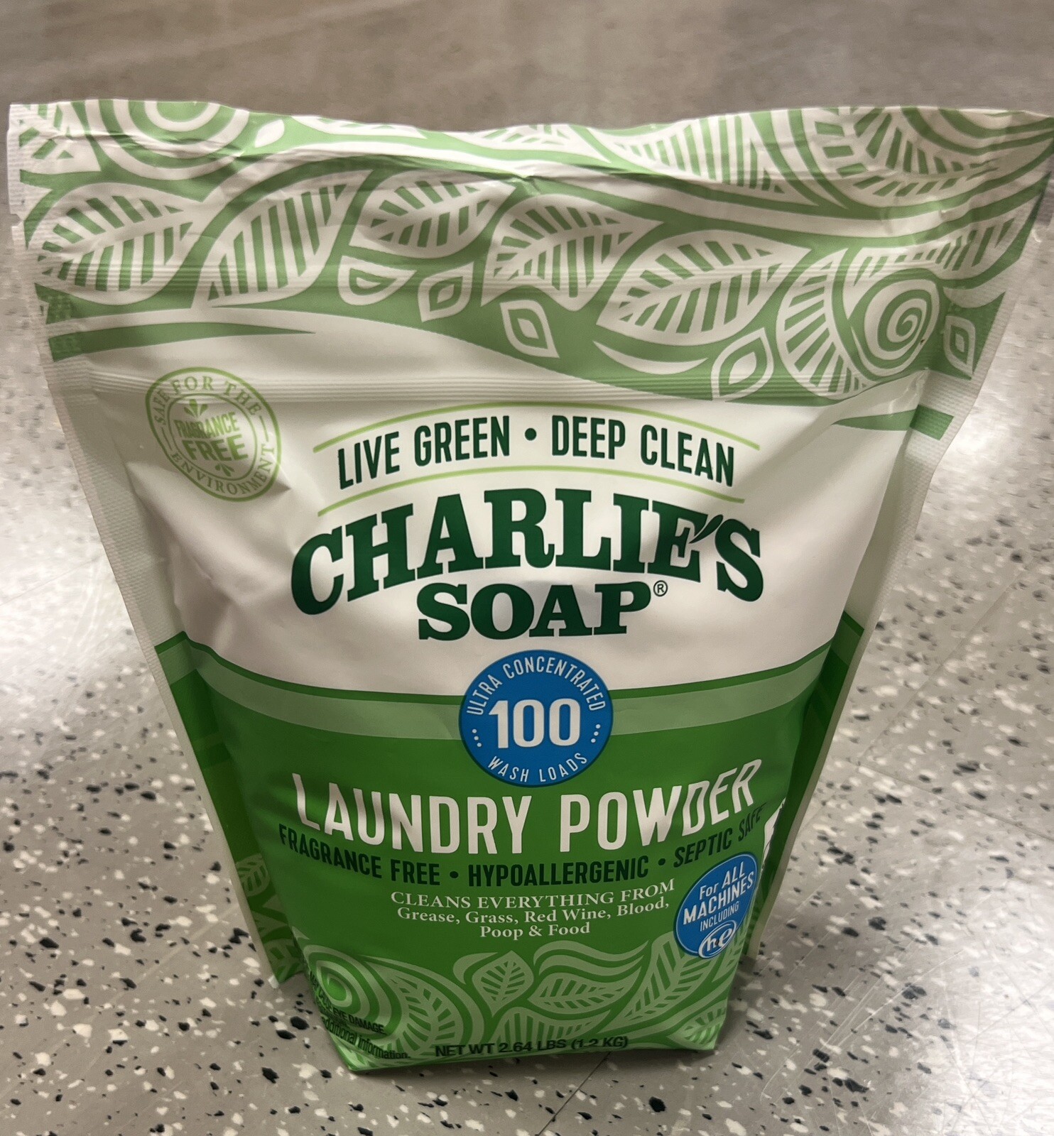 Charlies Soap Laundry Powder (100 Loads, 6 Pack) Hypoallergenic Deep Cleaning