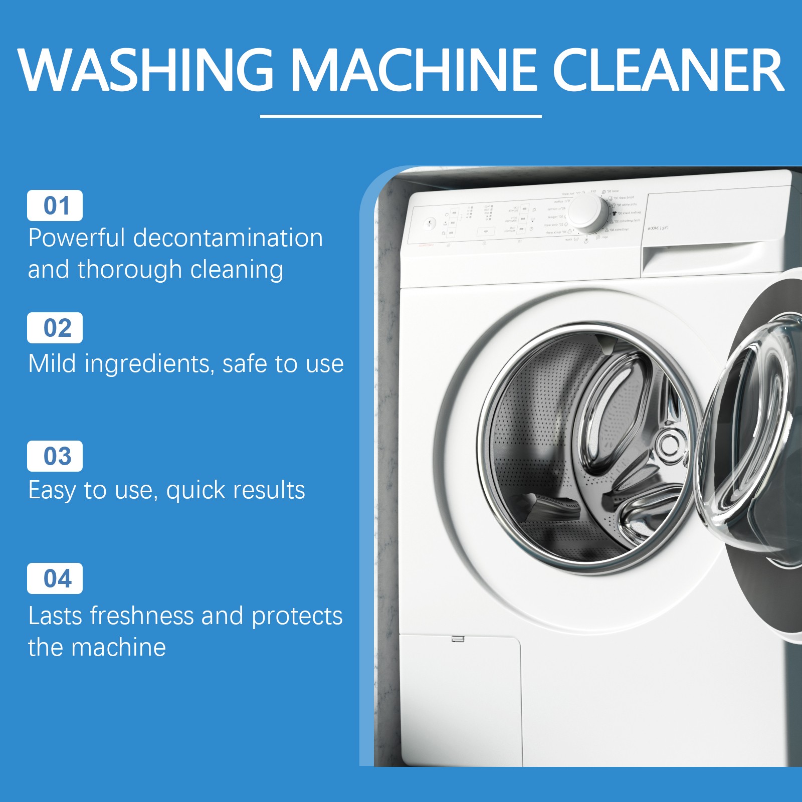 Washing Machine Cleaner for Drum Descaling and Deodorizing Multi Purpose Formula