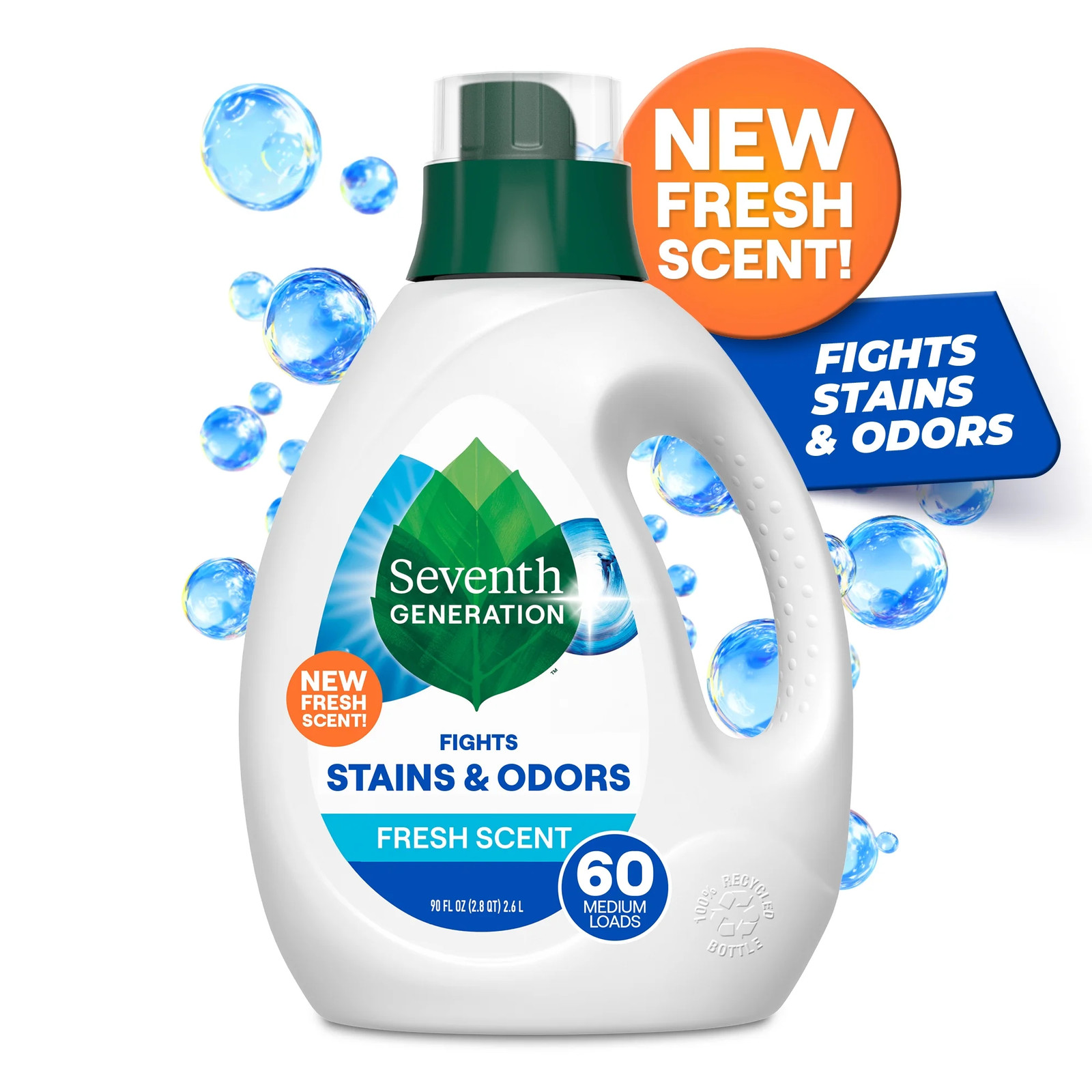Fresh Scent Liquid Laundry Detergent, 90 fl oz, 60 Loads