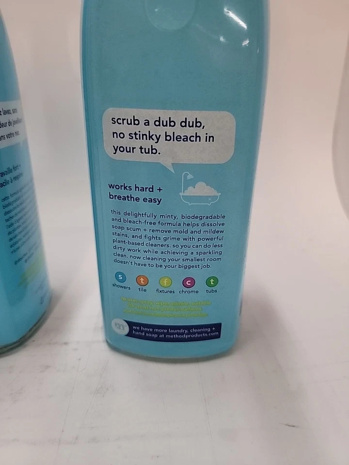 3x Method Bathroom Cleaner Eucalyptus Mint Cleans Soap Scum Mildew & Mold 28 oz
