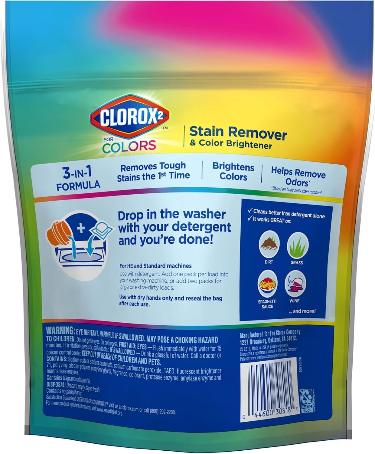 Concentrated Stain Remover & Color Brightener, 40 Count – Effortless Freshness