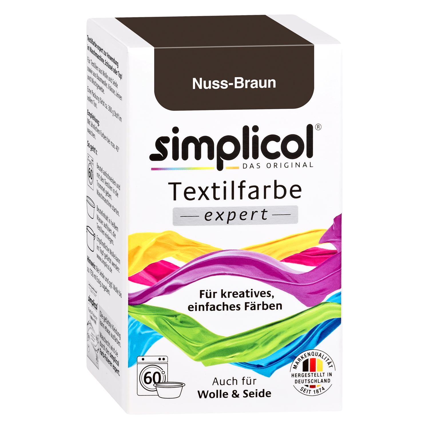 SIMPLICOL Textile Paint EXPERT NUT BROWN for 600g Fabric 2x Paint and 1x Fixer