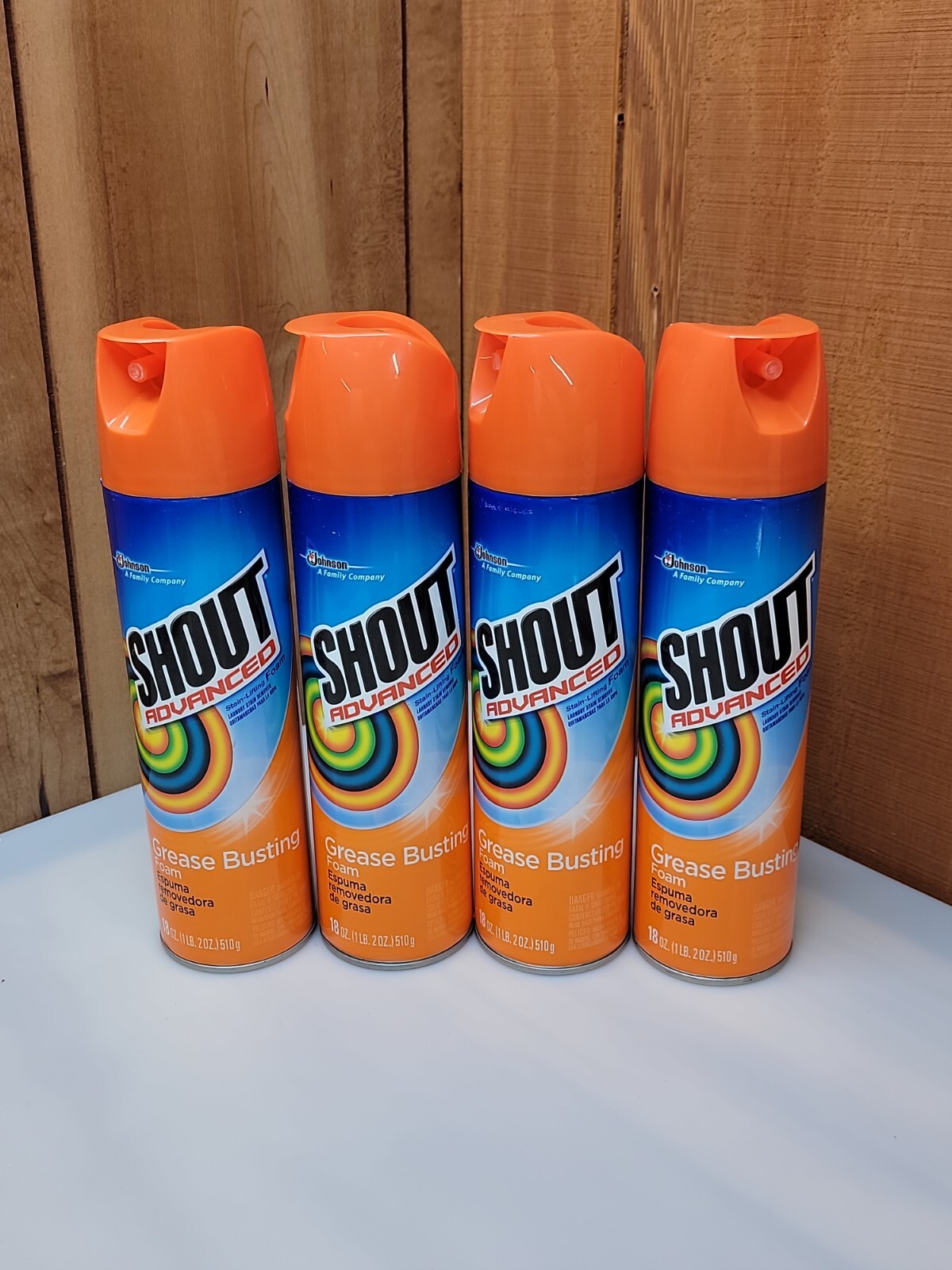 Shout Advanced Stain-Lifting Grease Busting Foam ~ 18 oz 4 Pack