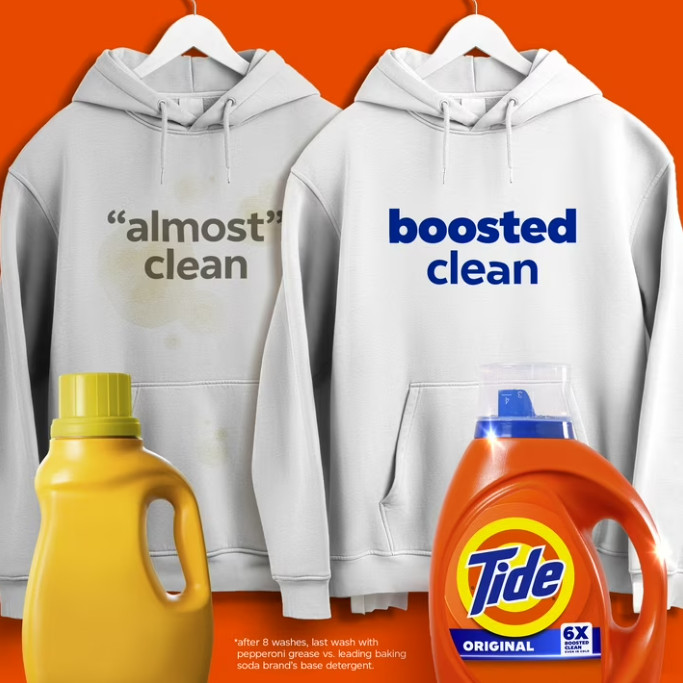 (2 Pack) Tide 6X Boosted Cleaning Power Liquid Detergent Original 80 Loads