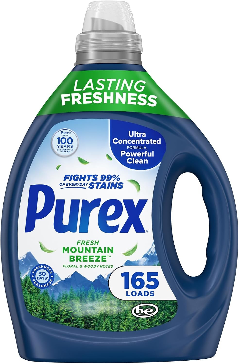 Purex Fresh Mountain Breeze Liquid Laundry Detergent 82.5 oz 165 Loads Concentra