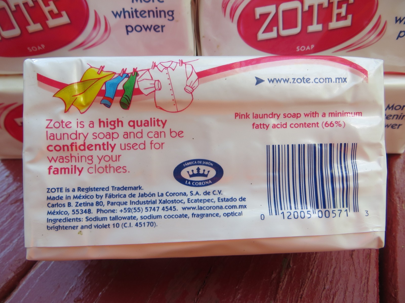 ZOTE LAUNDRY BAR SOAP PINK 14.1OZ LOT OF 6