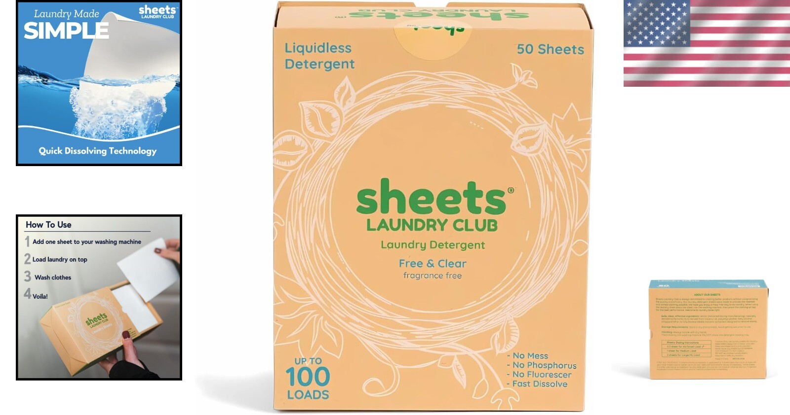 Quick-Dissolving Laundry Detergent Sheets – 100 Loads in Plastic-Free Packaging