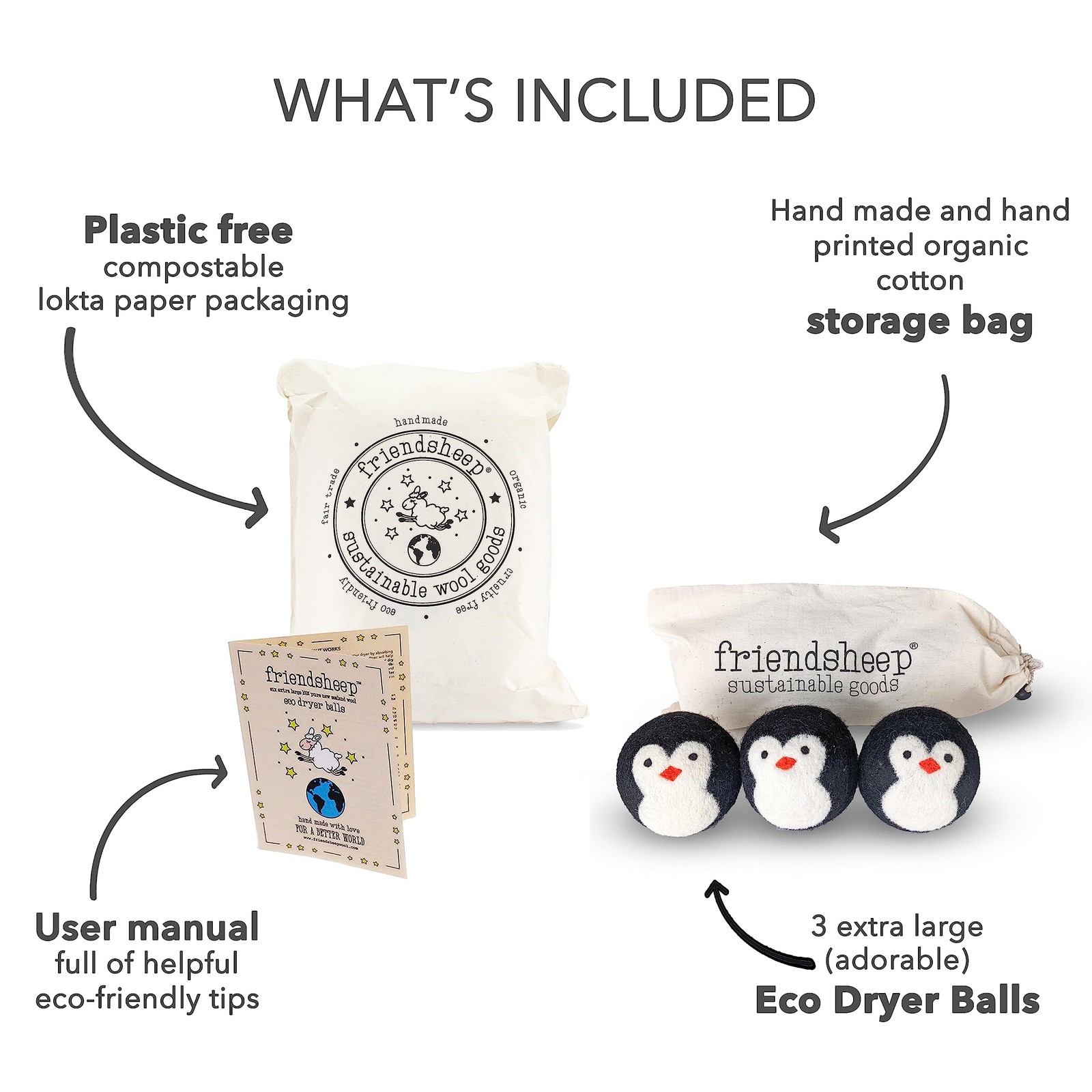 Wool Dryer Balls, Organic Reusable Fabric Softener Alternative for Laundry, H…