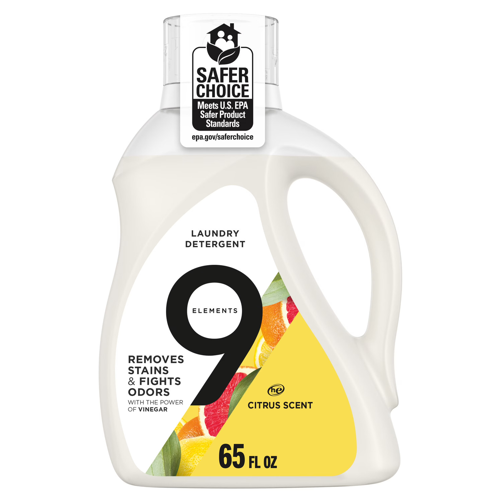 Vinegar Powered Liquid Laundry Detergent, Citrus Scent, 65 fl oz, 35 Loads