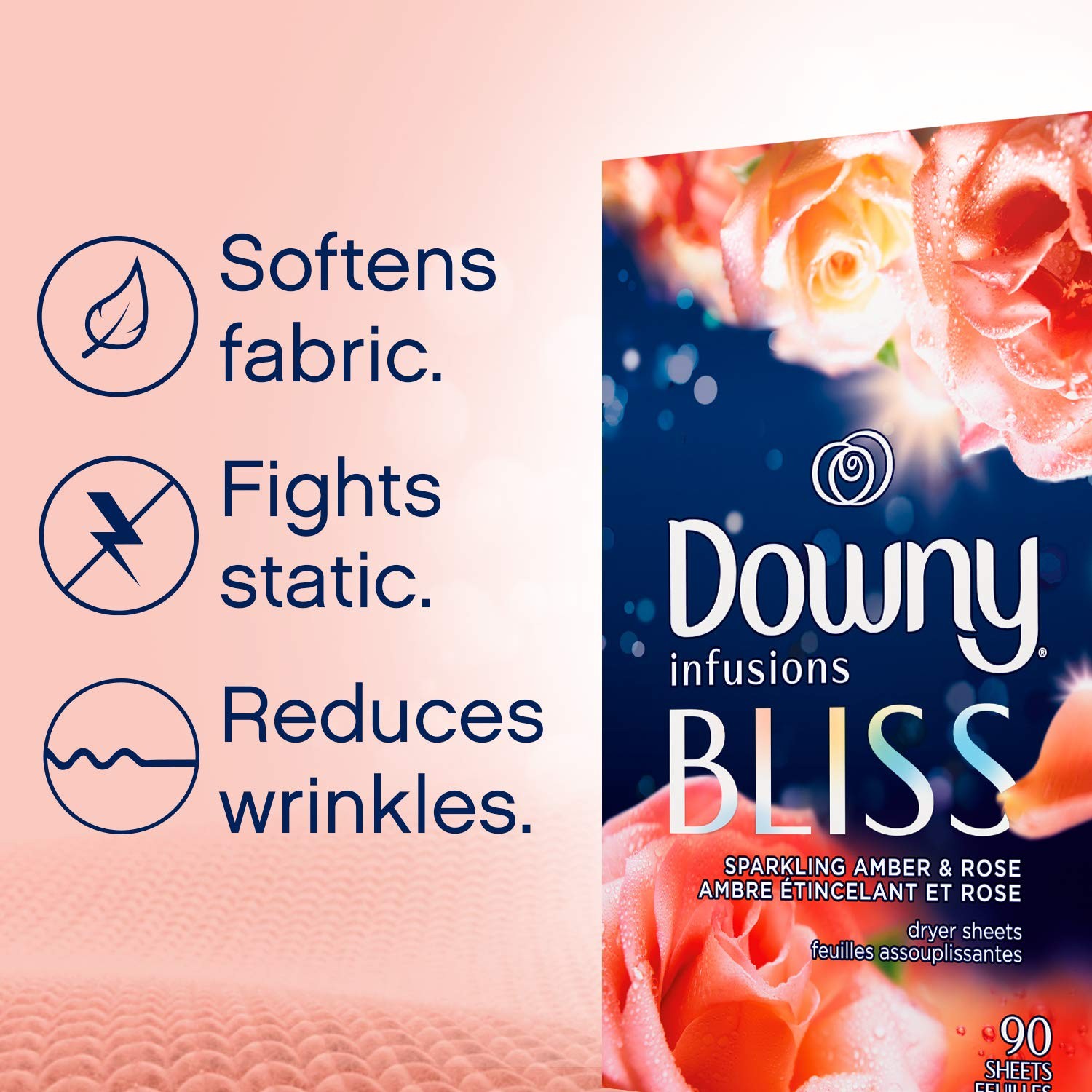Downy Infusions Mega Dryer Sheets, Laundry Fabric 130 Count (Pack of 1)