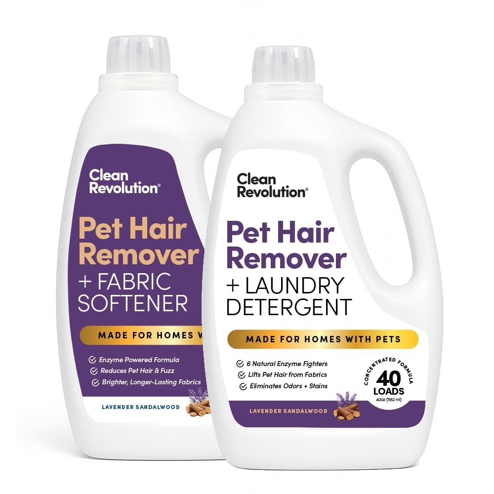 Clean Revolution Pet Hair Remover for Laundry 40 Fl Oz (Pack of 2), Clear