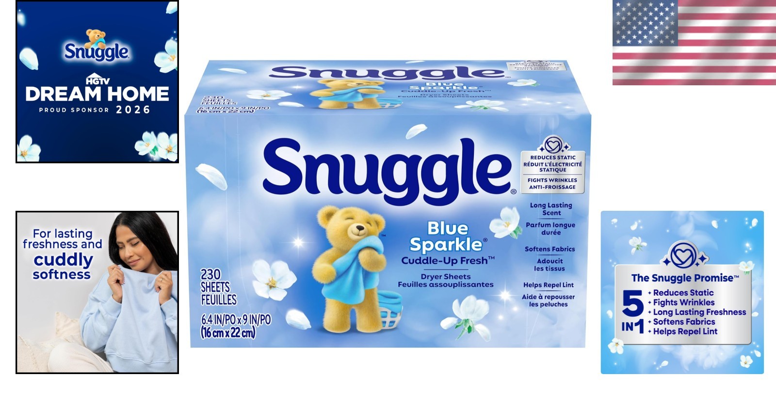230 Count Blue Sparkle Dryer Sheets – Long-Lasting Freshness for Soft Fabrics