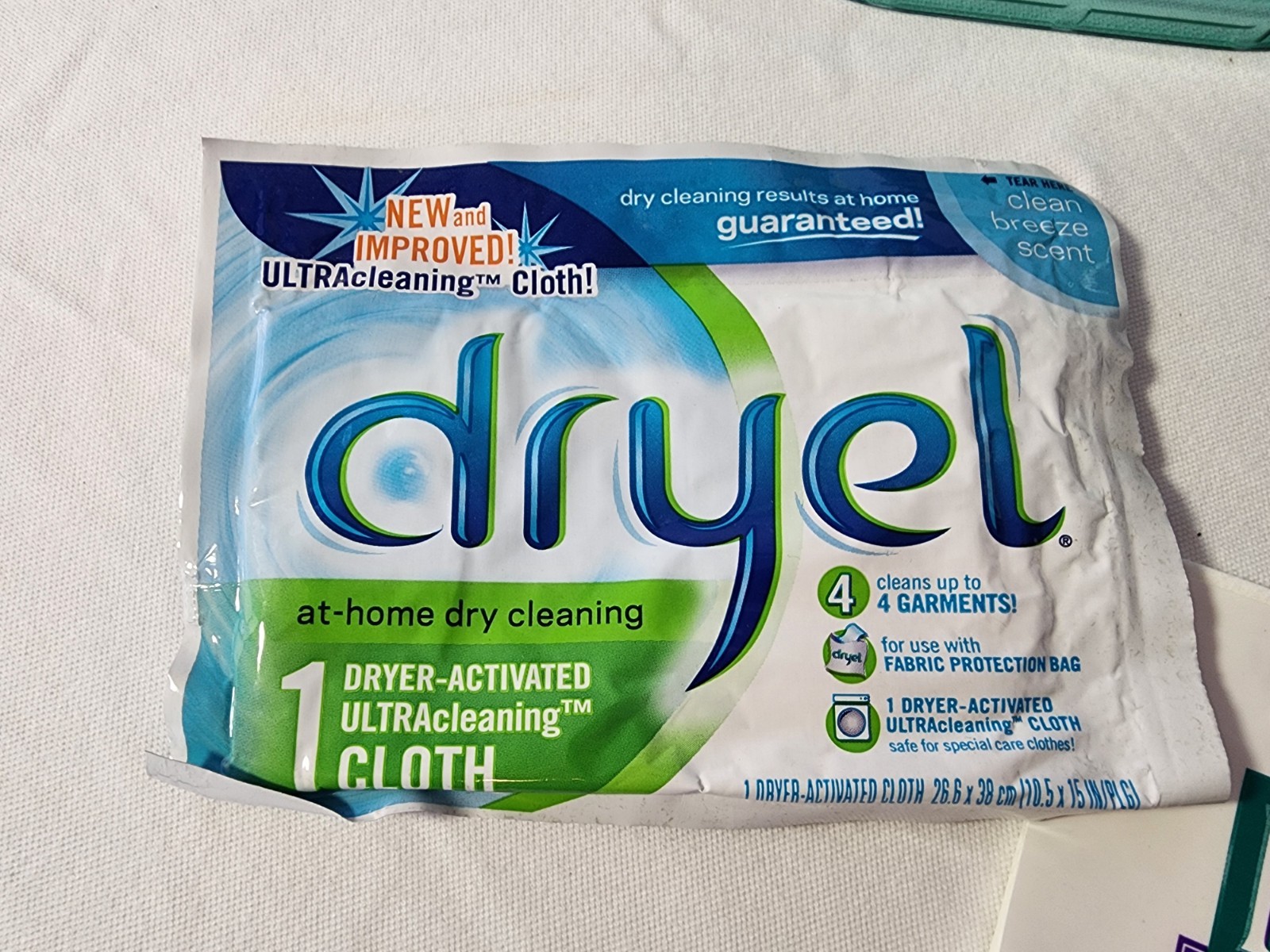 Dryel Starter Kit Lot Dry Clean At Home Original Scent w/ Bags, 10 Cloths