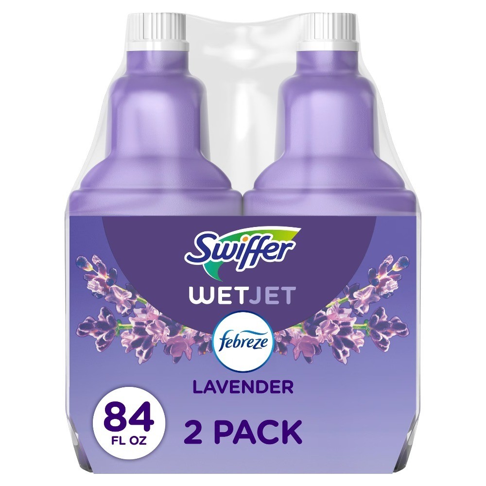 Wet Jet Floor Cleaner Solution Refill 2 Pack Lavender Scent 84.4 Fl Oz Total