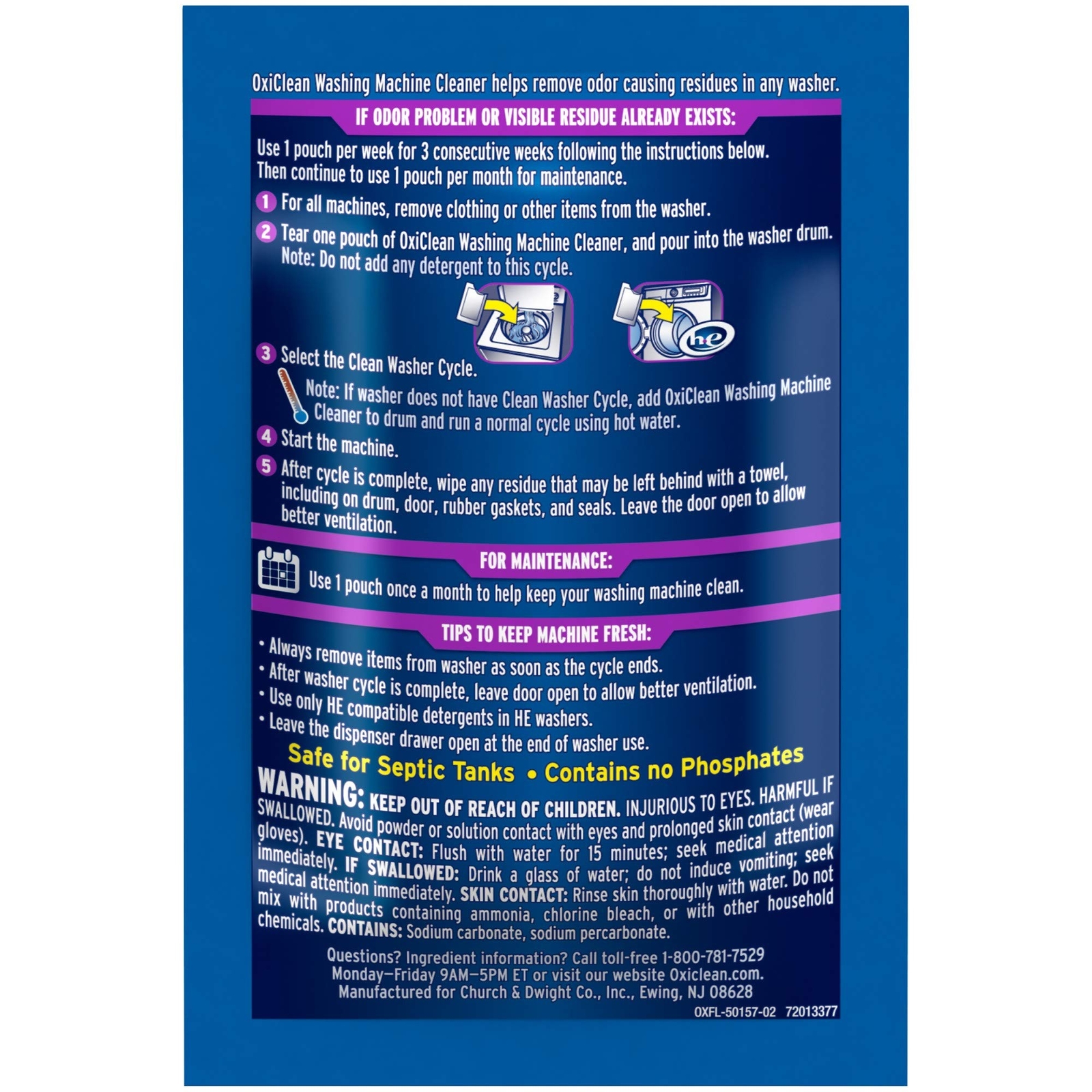 OxiClean Washing Machine Cleaner with, ODOR BLASTERS, 4 Count Fresh