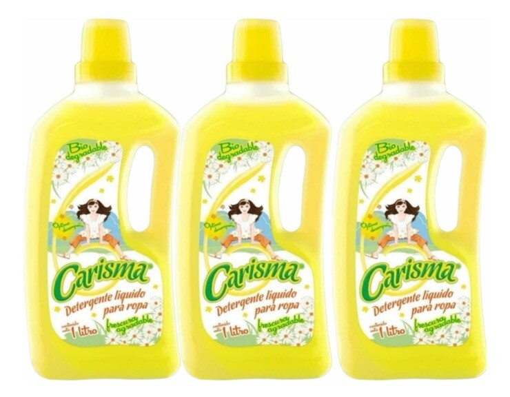3 Pack Detergente Líquido Carisma De 1 Litro Cada Uno