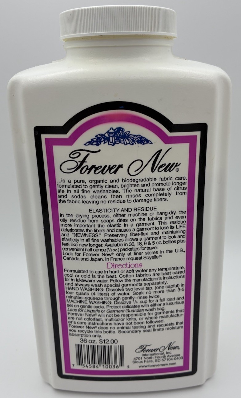 Forever New Fabric Care Wash 90% Full 36 oz The Original White Cap-Large Bottle