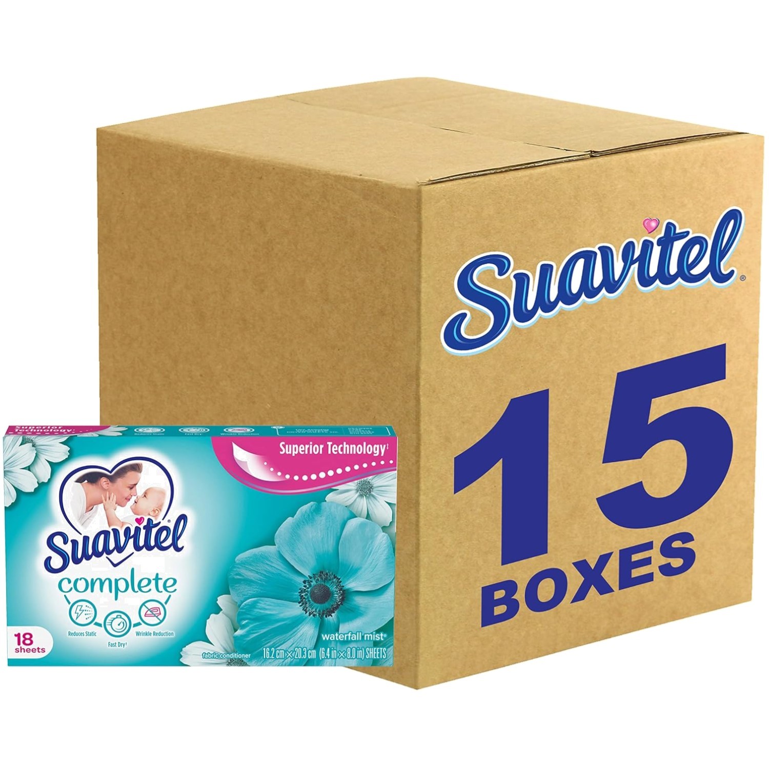 Complete Dryer Sheets, Waterfall Mist Scent, 18 Ct