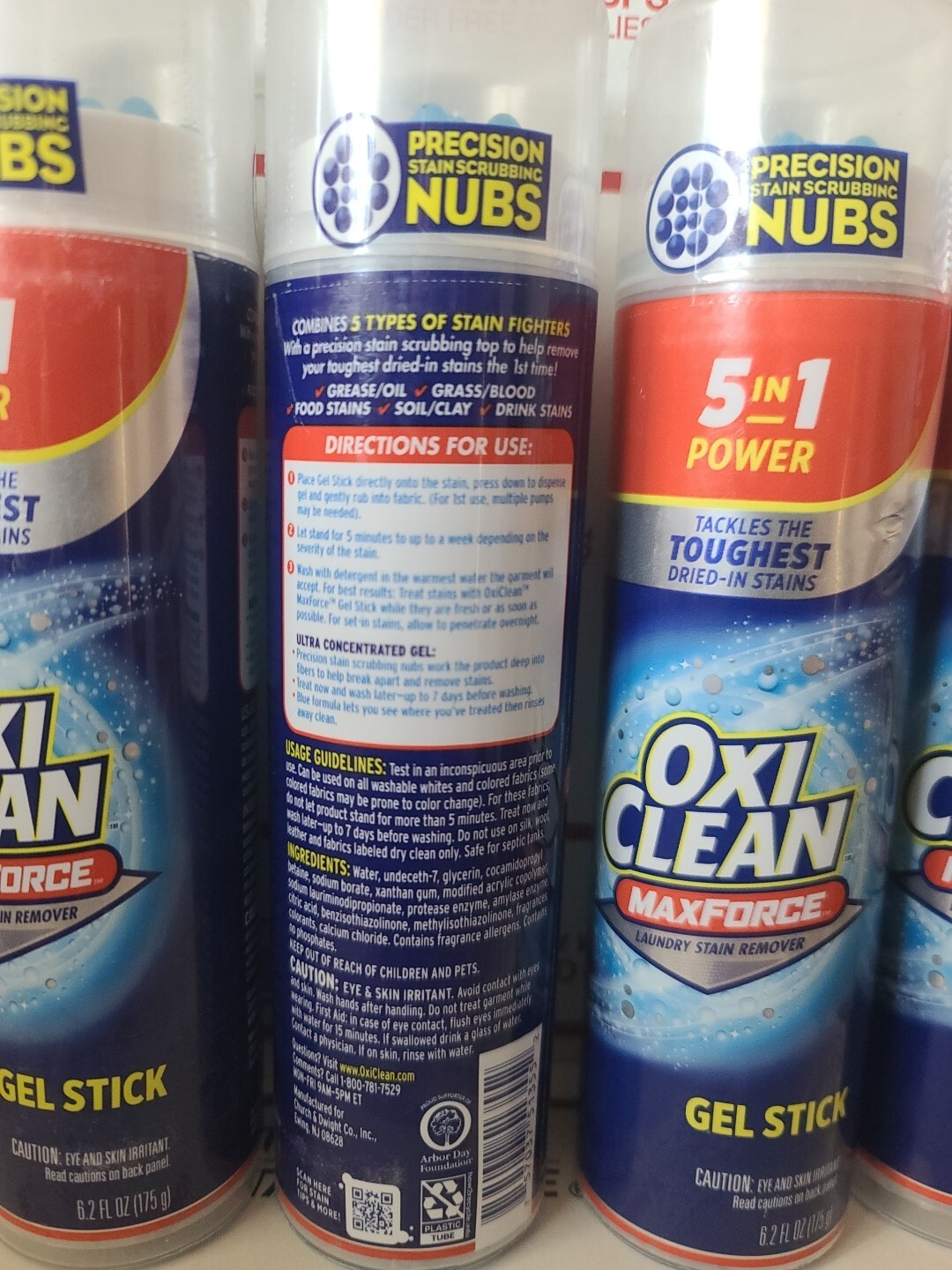 4 Count OxiClean 6.2 Oz Max Force 5 In 1 Power Laundry Stain Remover Gel Stick