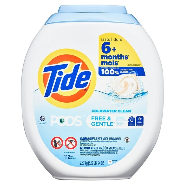 Tide Pods Free and Gentle Unscented Laundry Detergent 112ct